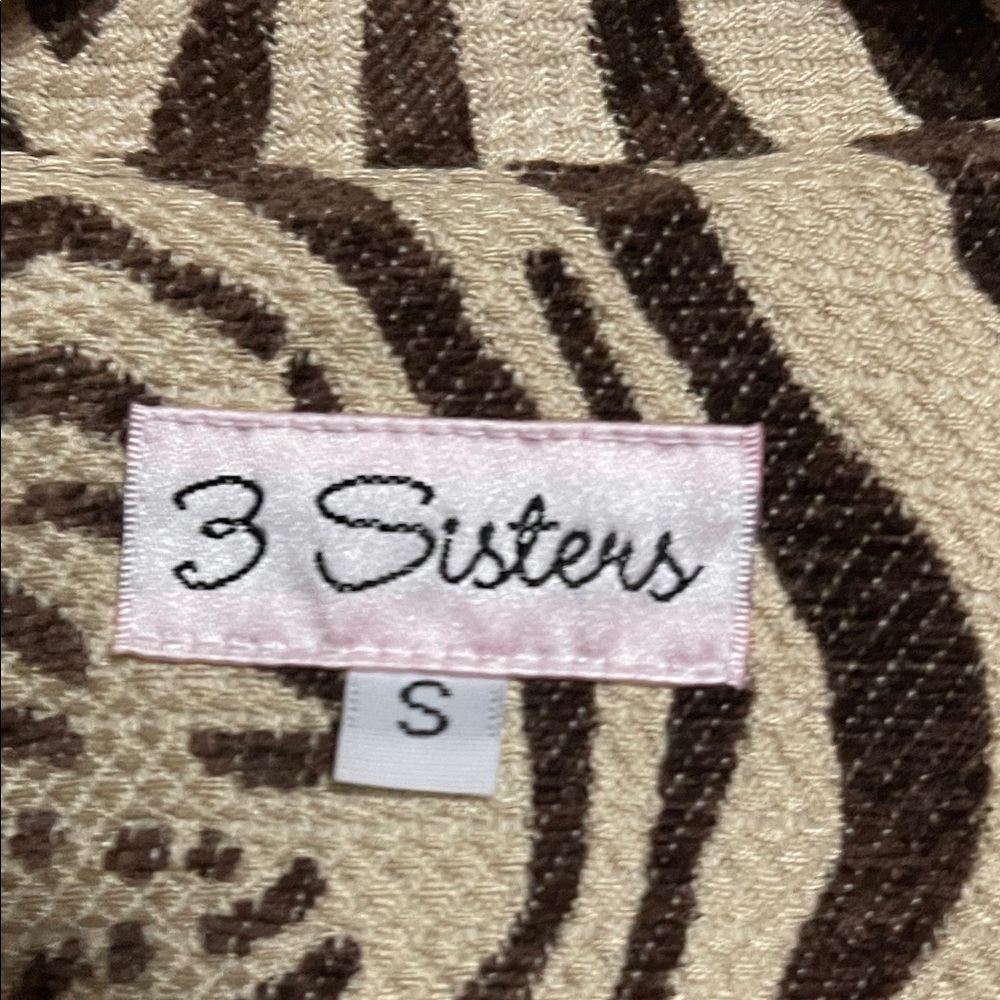 3Sisters Double Print Boutique Cropped Jacket Sz S  NWT - Picture 3 of 6